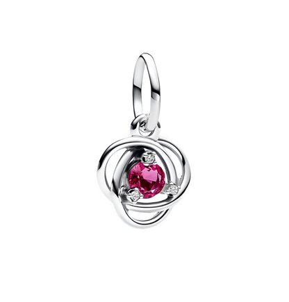 Dije colgante de círculo de eternidad rosa de octubre