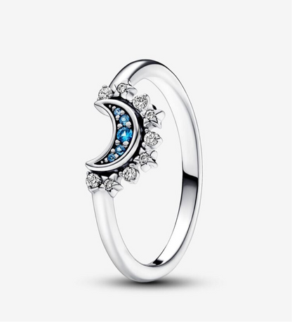 Conjunto de anillos celestiales de sol y luna